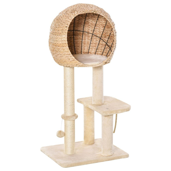 100cm Cat Tree Tower Kitten Climbing Tower W/ Scratching Post Condo Pawhut UK PET HOUSE