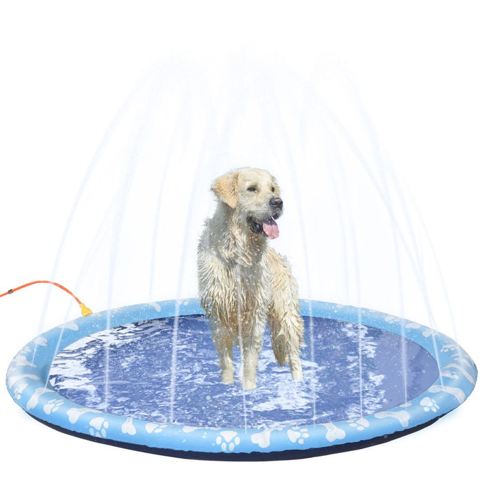 170cm Splash Pad Sprinkler Pool for Pets - Blue UK PET HOUSE