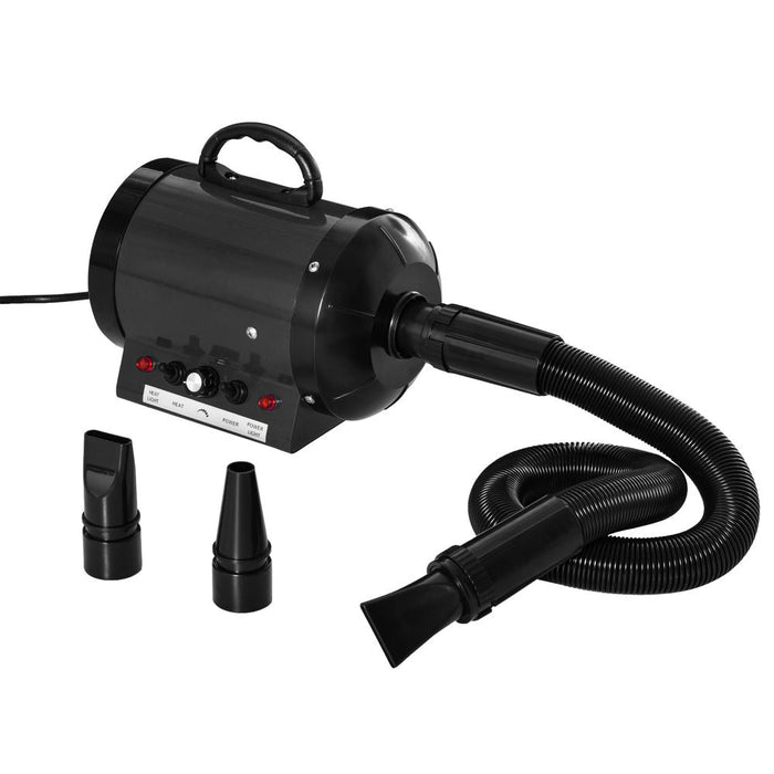 2800W Dog Hair Dryer Pet Grooming Blaster Blower Dryer 3 Nozzles, Black Pawhut UK PET HOUSE