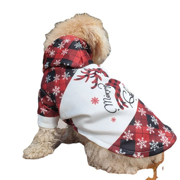 Pet Cat Dog Christmas Elk Print Hoodie Unbranded