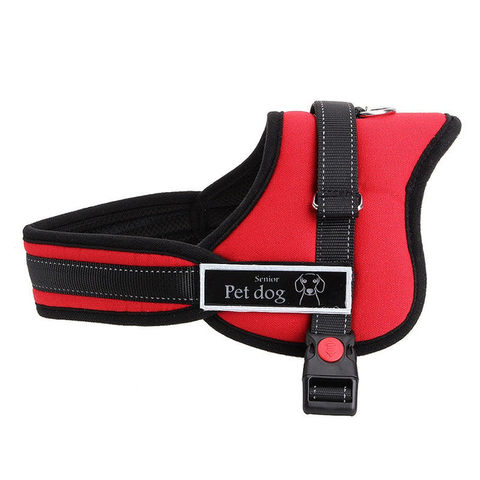 Dog Adjustable Vest Harness Walk Collar Chest Strap Vest - Red UK PET HOUSE