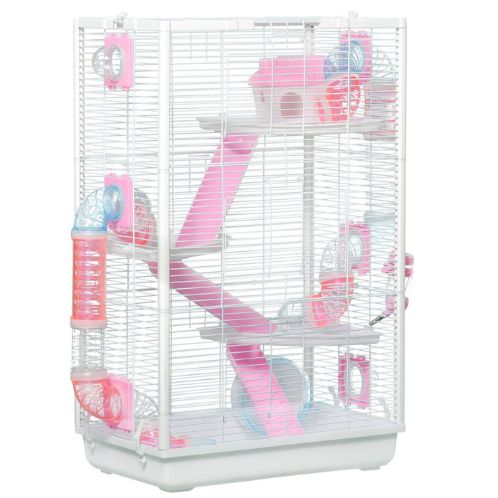Hamster Cage with Tubes, Gerbilarium Cage w/ Detachable Bottom, Ramps UK PET HOUSE