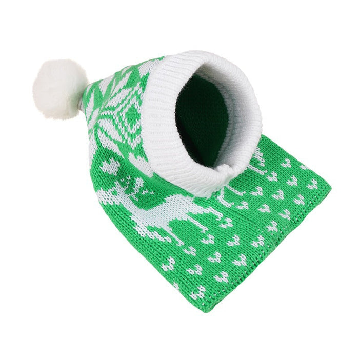 Pet Dog Cat Christmas Knitted Warm Fur Ball Hat UK PET HOUSE