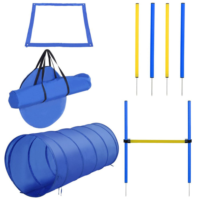 Pet Agility Training Equipment (Poles + Hurdle + Tunnel) UK PET HOUSE