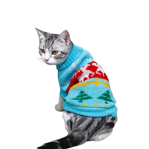 Dog Cat Sweater Pet Christmas Knitting High Collar Clothes UK PET HOUSE