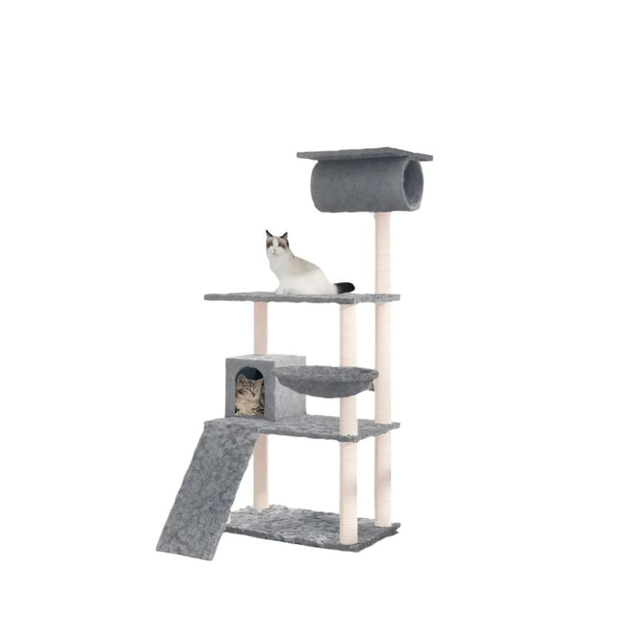 Cat Tree with Sisal Scratching Posts Cream 131 cm vidaXL