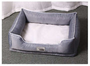 Removable Washable Dog and Cat Bed – Grey Plush Pet Sofa for Medium & Large Pets DOG n KITTY