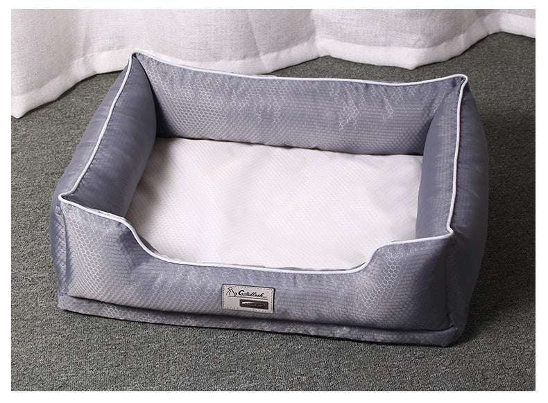 Removable Washable Dog and Cat Bed – Grey Plush Pet Sofa for Medium & Large Pets DOG n KITTY