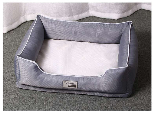 Removable Washable Dog and Cat Bed – Grey Plush Pet Sofa for Medium & Large Pets DOG n KITTY