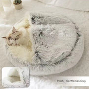 Pet Cat Dog 2 In 1 Winter Bed Round Plush Warm Bed House Soft Long Plush UK PET HOUSE
