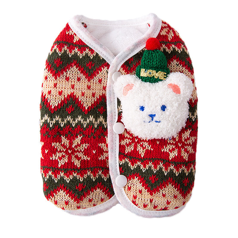 Christmas Cute Bear Sweater for Pet Dog Cat – Warm & Lightweight Winter Clothes for Small Dogs and Cats UK PET HOUSE