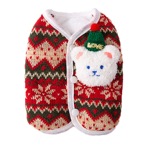 Christmas Cute Bear Sweater for Pet Dog Cat – Warm & Lightweight Winter Clothes for Small Dogs and Cats UK PET HOUSE