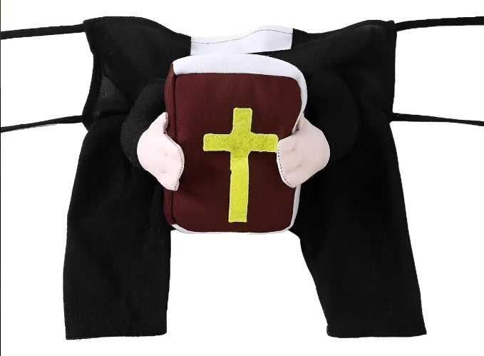Halloween Pet Costume – Choose Between Nun Cloak or Priest Holding Bible Outfit for Cats & Small Dogs UK PET HOUSE