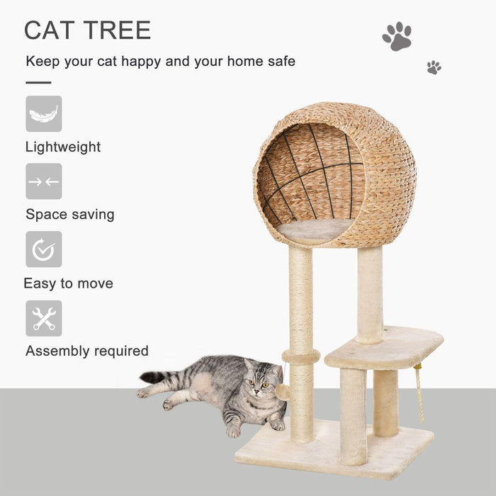 100cm Cat Tree Tower Kitten Climbing Tower W/ Scratching Post Condo  Pawhut UK PET HOUSE