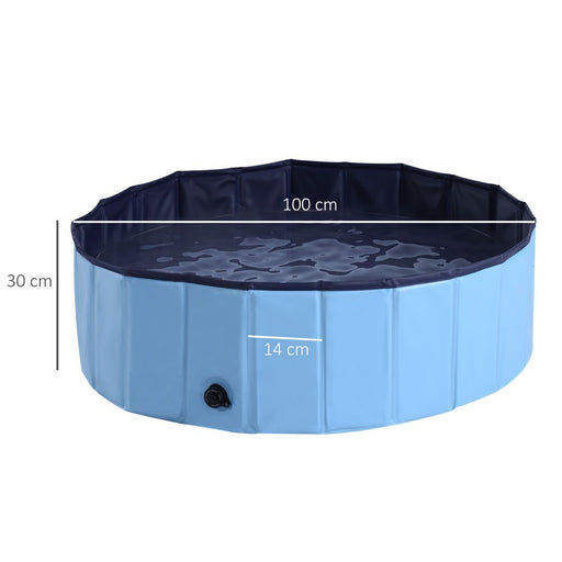 100cm Foldable Pet Swimming Pool Indoor/Outdoor - Blue UK PET HOUSE