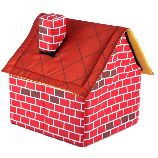 Pet Villa House – Chimney Style Cozy Nest for Cats & Small Dogs, Plush Indoor Bed UK PET HOUSE
