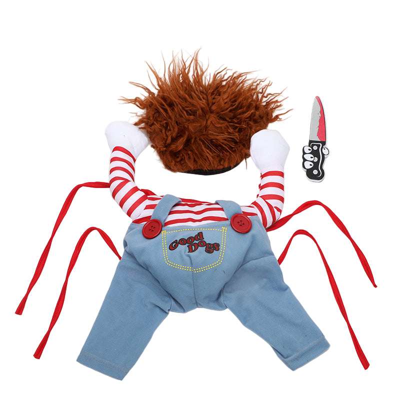 Chucky-Inspired Dog Cat Costume – Funny Halloween Outfit for Pets UK PET HOUSE