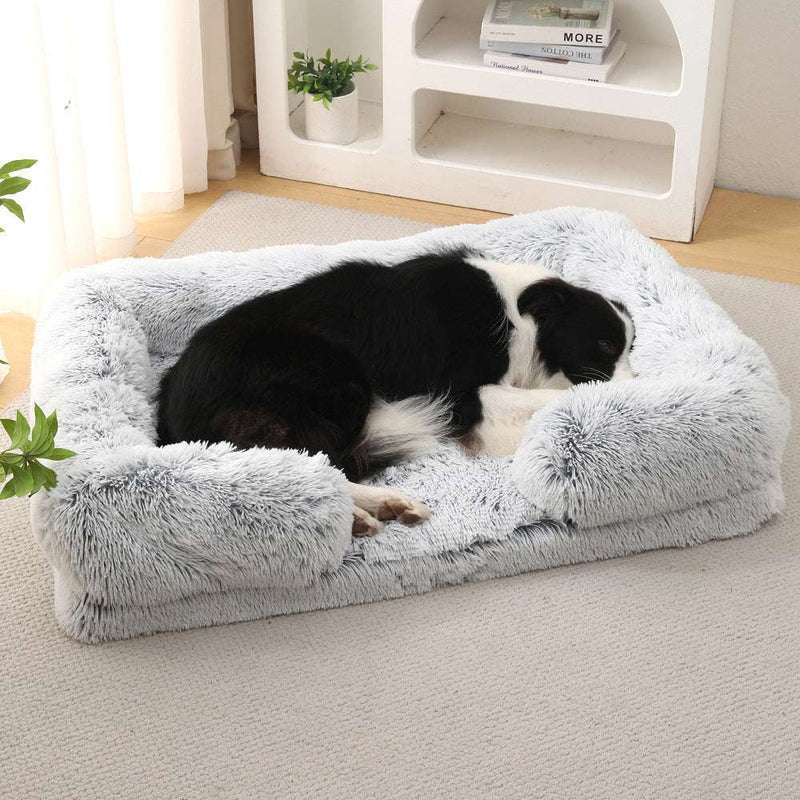 Plush Rectangular Pet Bed – Cozy Winter Nest for Cats & Dogs, Soft Indoor Cushion UK PET HOUSE