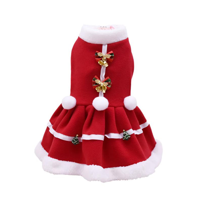 Pet Dog Christmas Dress Fleece Thickening