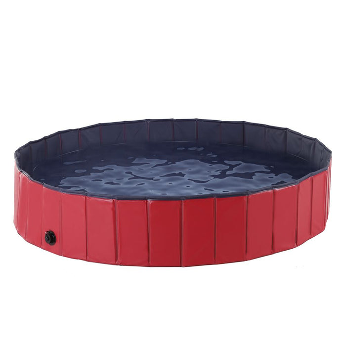 160cm Portable & Foldable Pet Paddling Pool - Red UK PET HOUSE