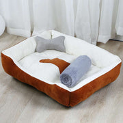 Pet Cat Dog Brown Bed Kennel with Blanket for Different Sizes UK PET HOUSE