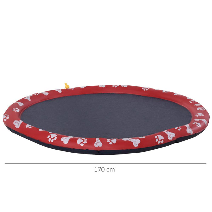 170cm Splash Pad Sprinkler Pool for Pets /Outdoor - Red UK PET HOUSE