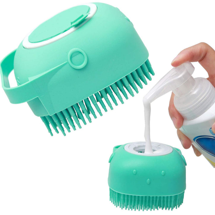 Pet Grooming Brush – Soft Silicone Shampoo Massager for Bathing DOG n KITTY