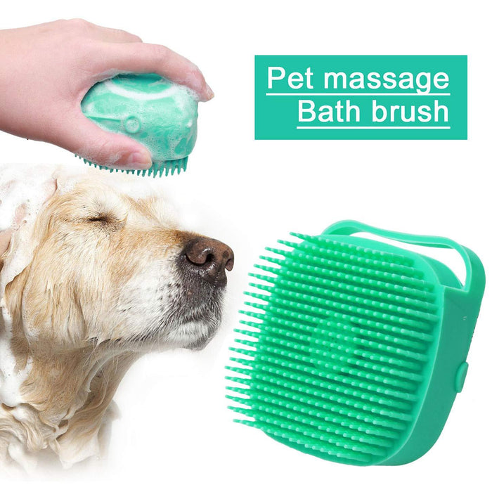Pet Grooming Brush – Soft Silicone Shampoo Massager for Bathing DOG n KITTY
