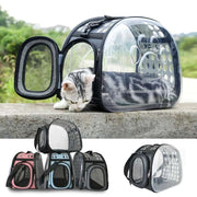 Pet Cat Carrier Bag Foldable Transparent Cage Portable Travel Breathable Cat Transport Bag Basket Backpack Handbag Pet Supplies eprolo