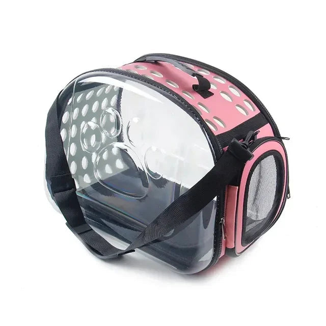 Pet Cat Carrier Bag Foldable Transparent Cage Portable Travel Breathable Cat Transport Bag Basket Backpack Handbag Pet Supplies eprolo