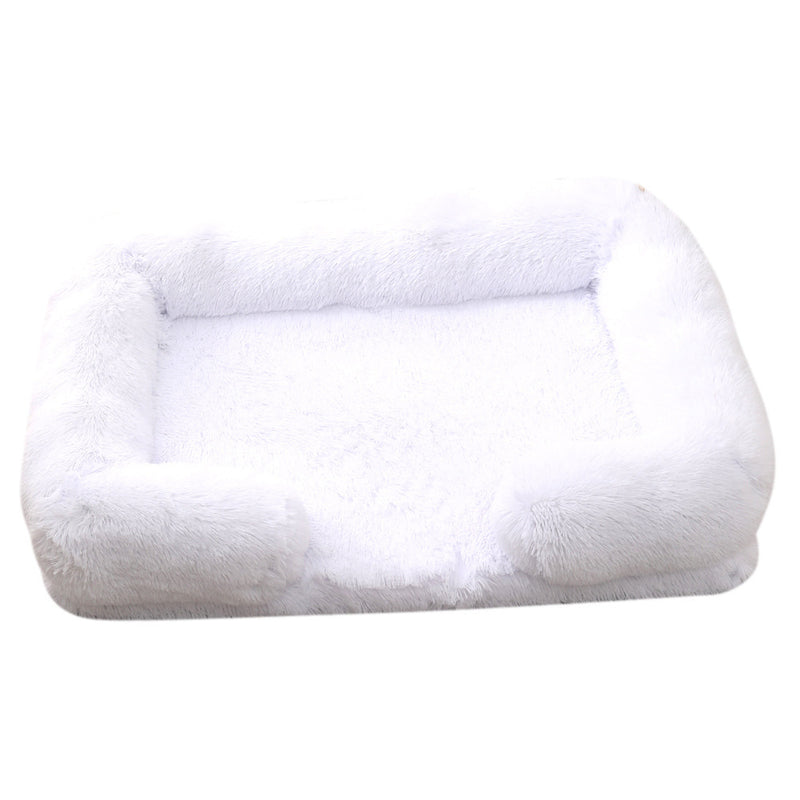 Plush Rectangular Pet Bed – Cozy Winter Nest for Cats & Dogs, Soft Indoor Cushion UK PET HOUSE