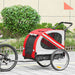 2-In-1 Dog Bike Trailer Stroller w/ Universal Wheel Reflector Flag Red Pawhut UK PET HOUSE