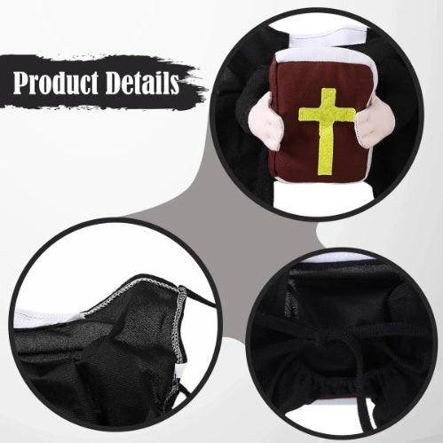 Halloween Pet Costume – Choose Between Nun Cloak or Priest Holding Bible Outfit for Cats & Small Dogs UK PET HOUSE
