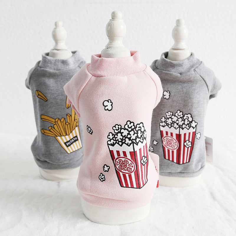 Popcorn Chips Pet Hoodie – Warm Winter Jacket for Dogs & Cats UK PET HOUSE