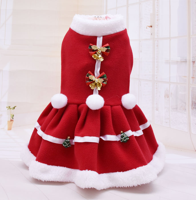 Pet Dog Christmas Dress Fleece Thickening