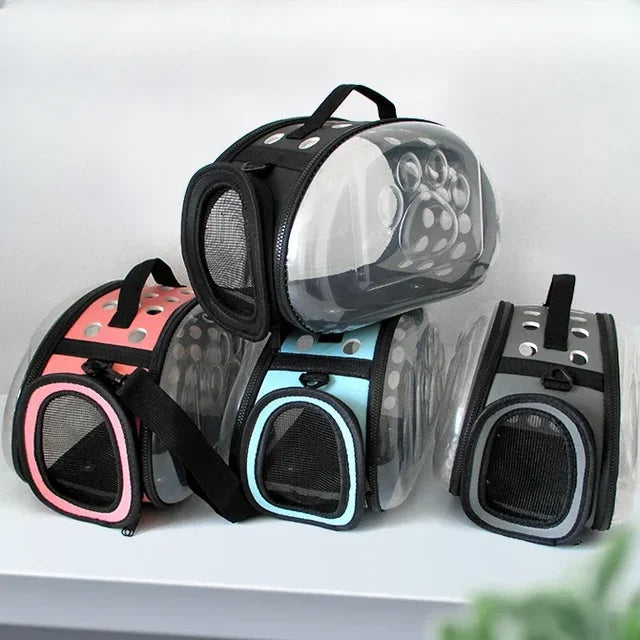 Pet Cat Carrier Bag Foldable Transparent Cage Portable Travel Breathable Cat Transport Bag Basket Backpack Handbag Pet Supplies eprolo