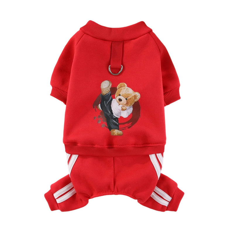 Fleece Kung Fu Bear Dog Training Suit – Warm Active Wear for Pets UK PET HOUSE