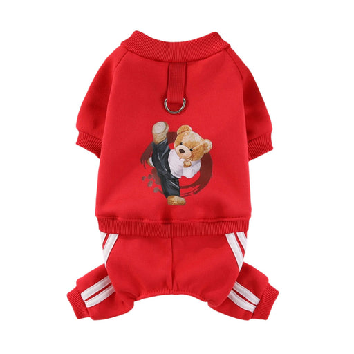 Fleece Kung Fu Bear Dog Training Suit – Warm Active Wear for Pets UK PET HOUSE