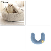 Pet Cat Dog 2 In 1 Winter Bed Round Plush Warm Bed House Soft Long Plush UK PET HOUSE