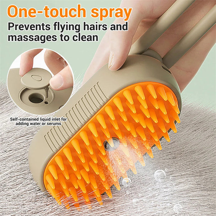 3-in-1 Electric Pet Steam Brush – Grooming Comb with Spray & Massage DOG n KITTY