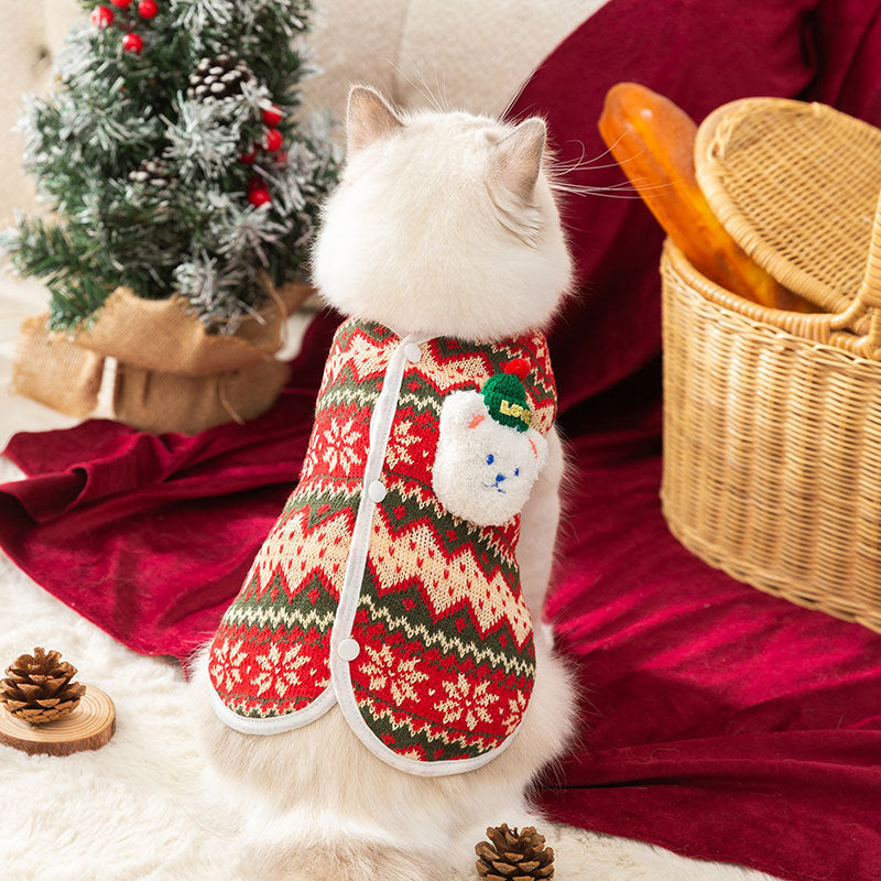 Christmas Cute Bear Sweater for Pet Dog Cat – Warm & Lightweight Winter Clothes for Small Dogs and Cats UK PET HOUSE