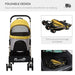 3 In 1 Pet Detachable Stroller (Yellow) UK PET HOUSE