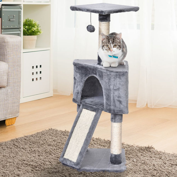 3 Level Cat Tree Sisal Scratching Post UK PET HOUSE