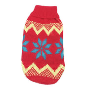 Pet Dog Cat Christmas Maple Snowflake Turtleneck Knitted Sweater Pet Clothes UK PET HOUSE