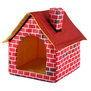 Pet Villa House – Chimney Style Cozy Nest for Cats & Small Dogs, Plush Indoor Bed UK PET HOUSE