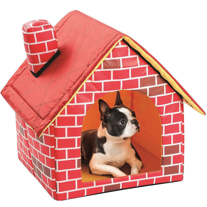 Pet Villa House – Chimney Style Cozy Nest for Cats & Small Dogs, Plush Indoor Bed UK PET HOUSE