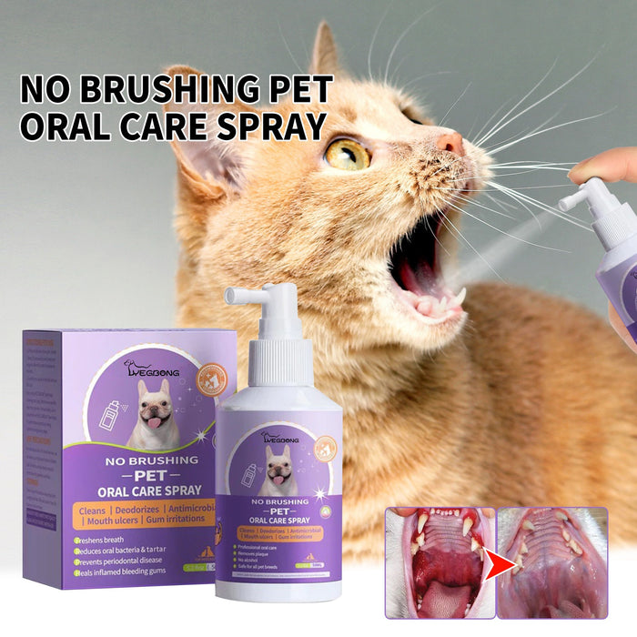 Pet Cat Dog Teeth cleaning spray Pet Oral Cleaning Breath Fresh Deodorant