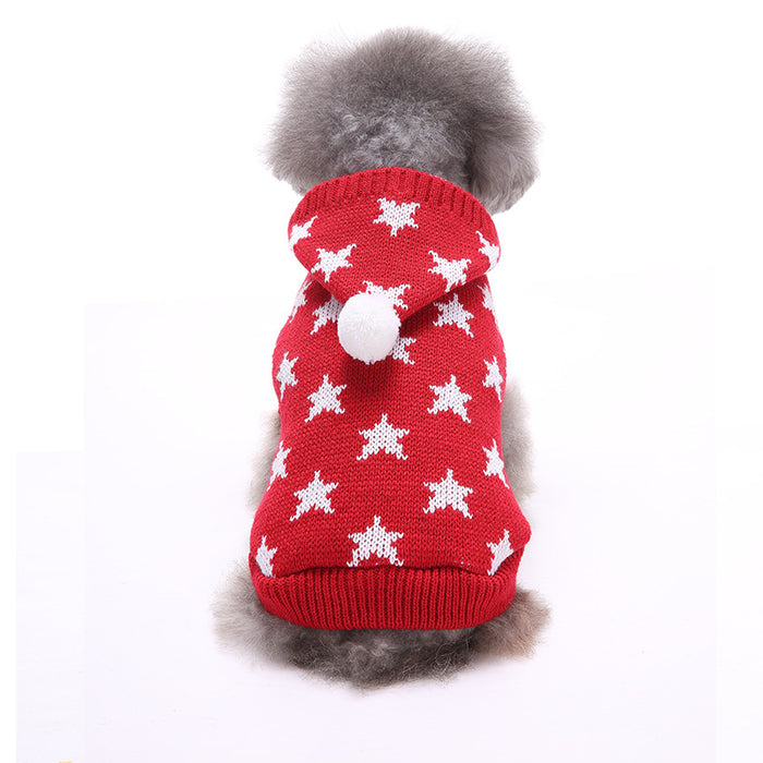 Pet Dog Cat Christmas Sweater with Hoodie