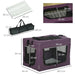 48.5cm Foldable Pet Carrier w/ Cushion - Purple UK PET HOUSE