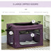 48.5cm Foldable Pet Carrier w/ Cushion - Purple UK PET HOUSE